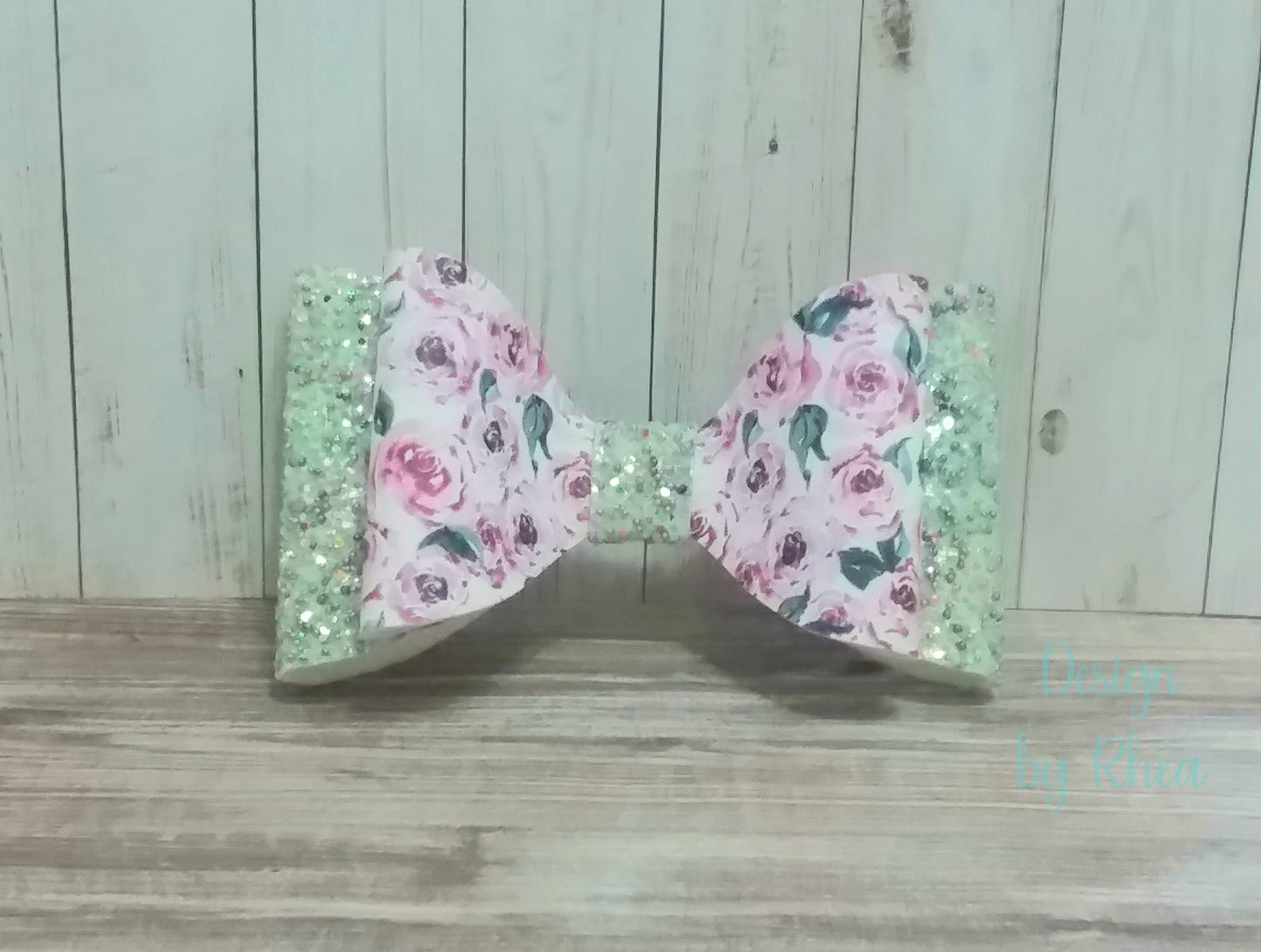 Violet Roses Faux Leather Hair Bow
