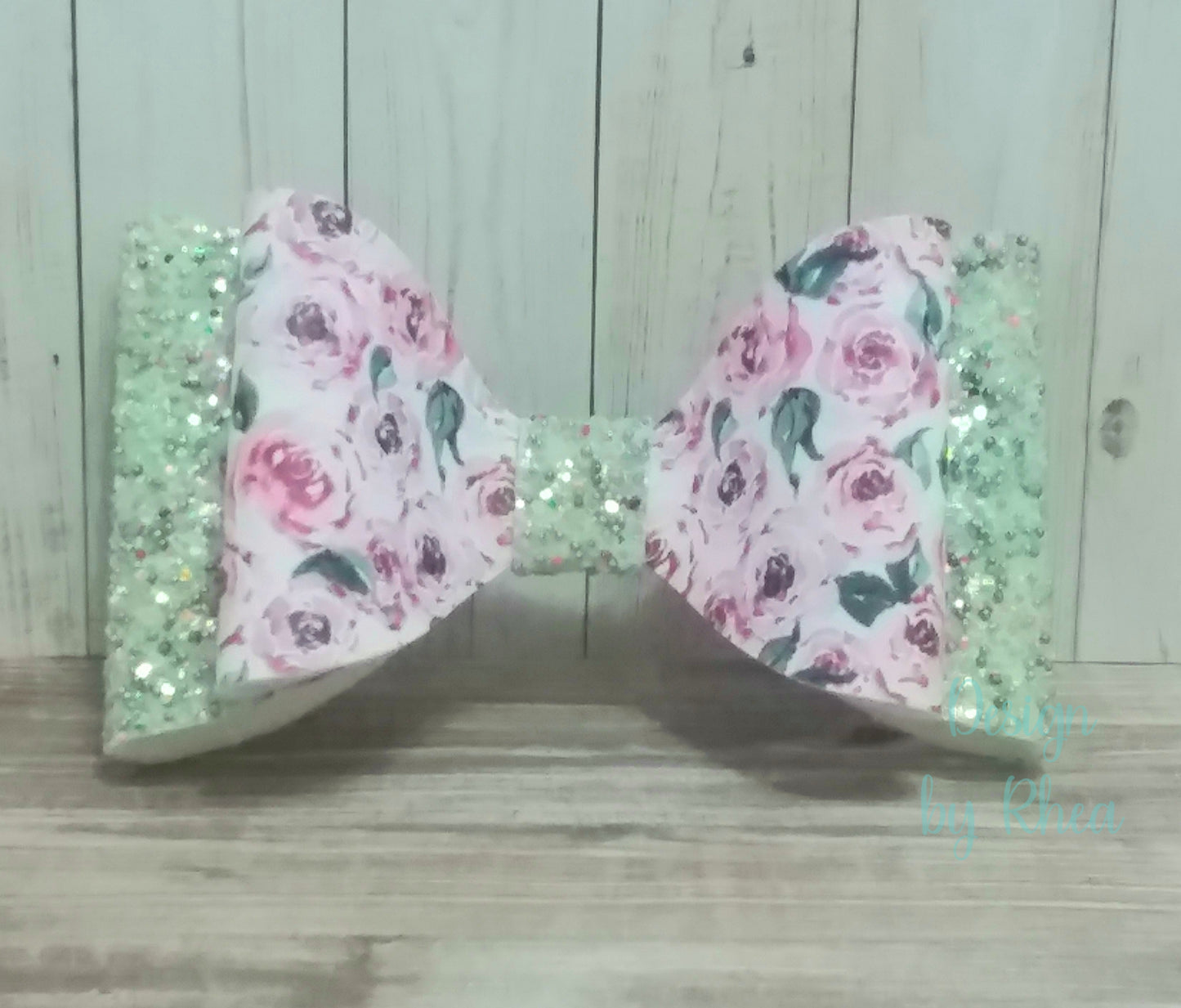 Violet Roses Faux Leather Hair Bow