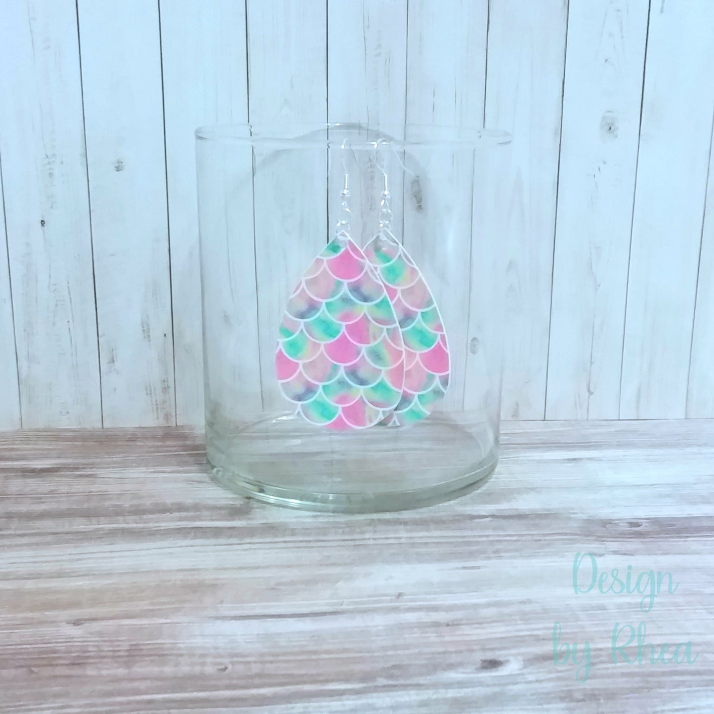 Patterned Faux Leather Teardrop Earrings