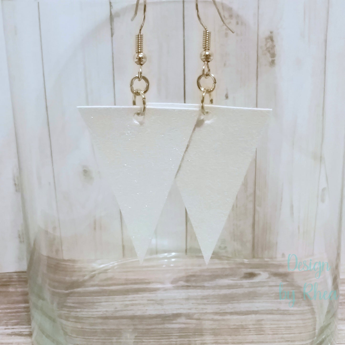 Faux Leather Triangle Drop Earrings