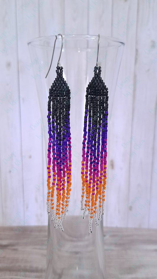 Spooky Season Beaded Fringe Earrings