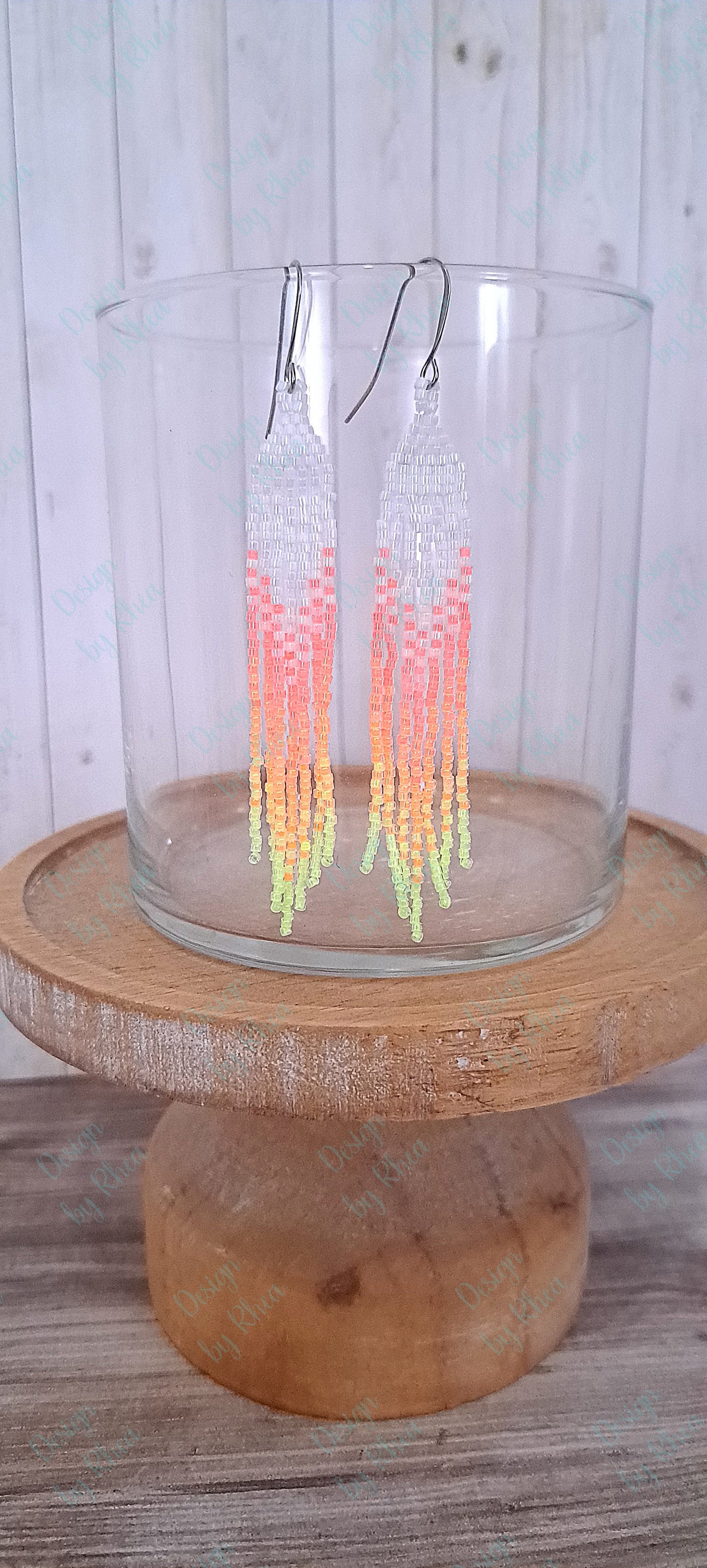 Summer Neon Beaded Fringe Earrings
