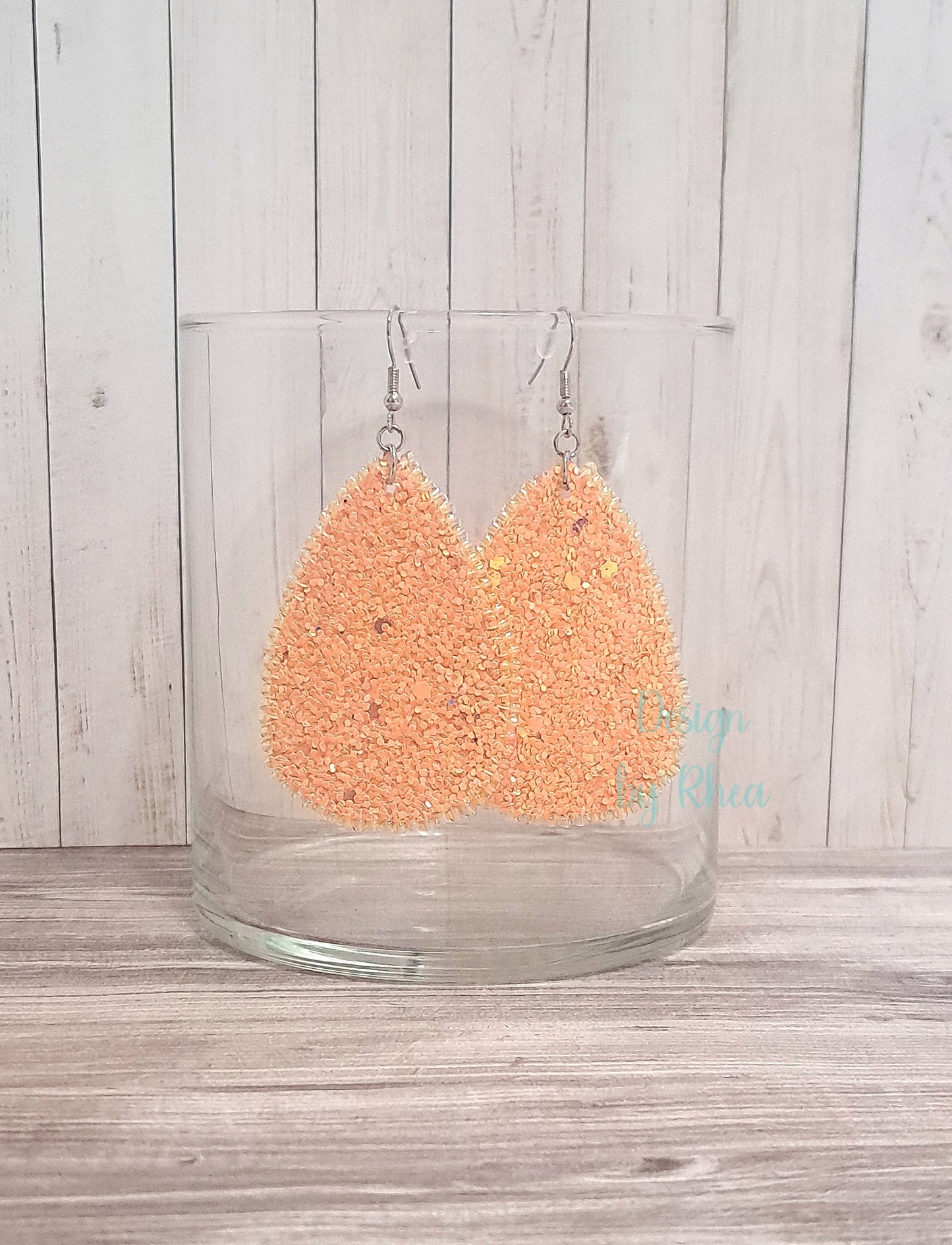Beaded Faux Leather Teardrop Earrings