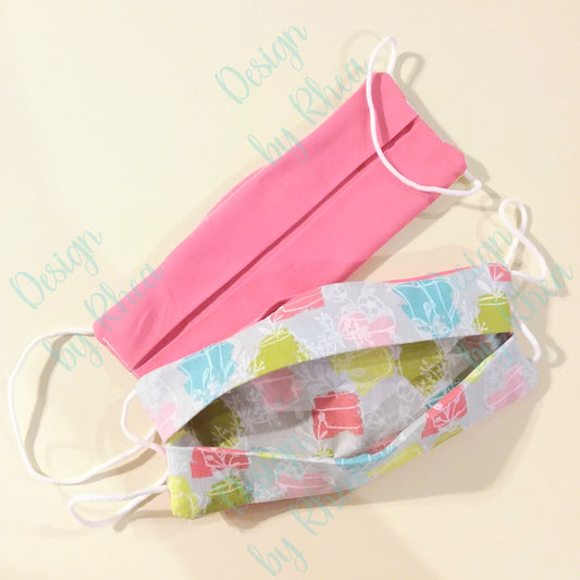 Muted Bright Floral Face Mask with Filter Pocket