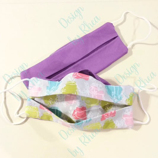 Muted Bright Floral Face Mask with Filter Pocket