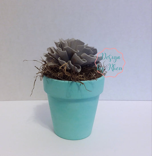 Potted Wood Flower Decor