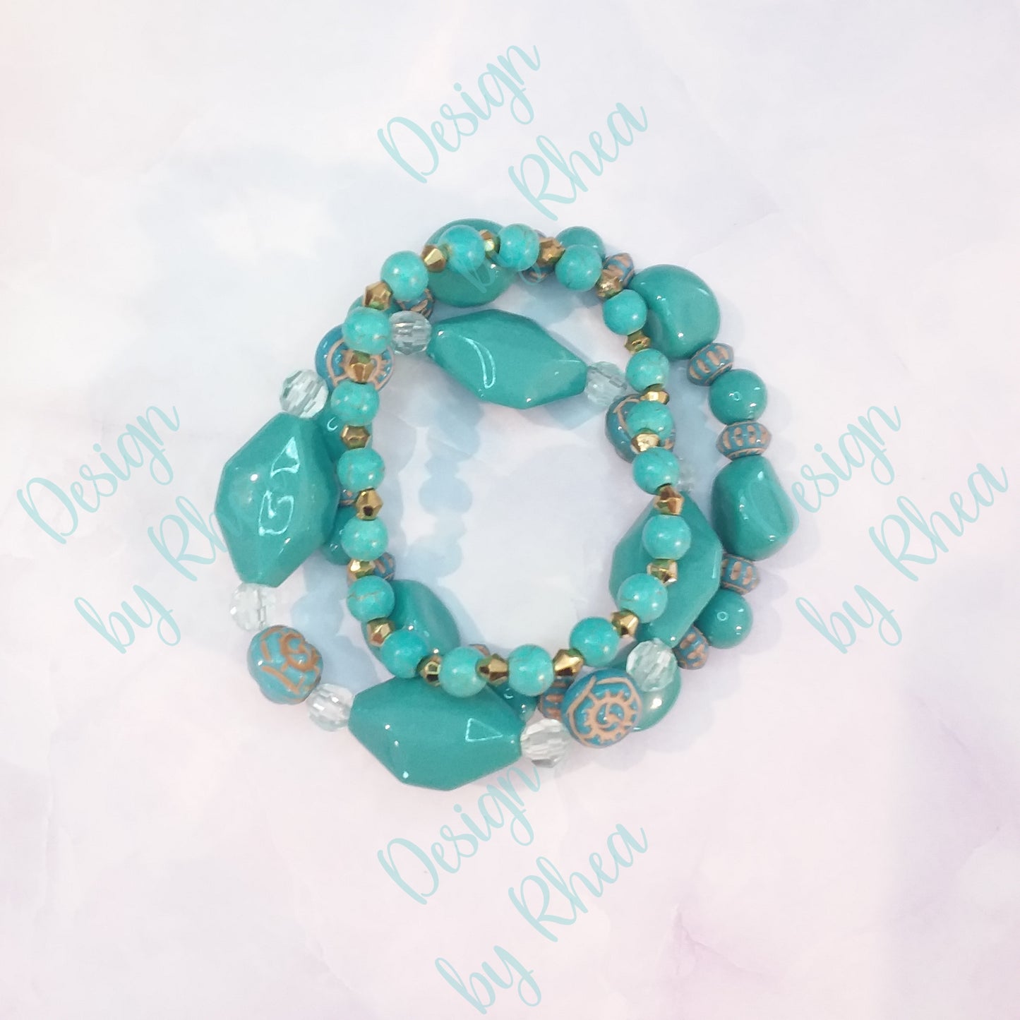 Earthy Turquoise & Gold 3 Pc. Bracelet Set